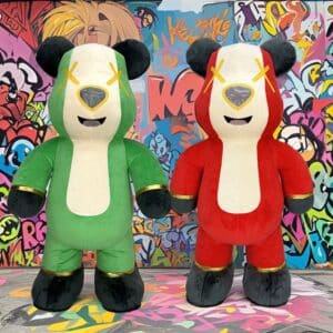 Costume gonflable ours yeux croix