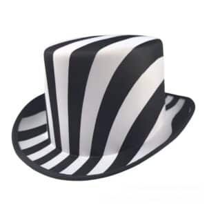 Chapeau magicien rayé noir et blanc