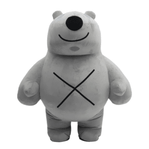 Costume gonflable ours gris croix