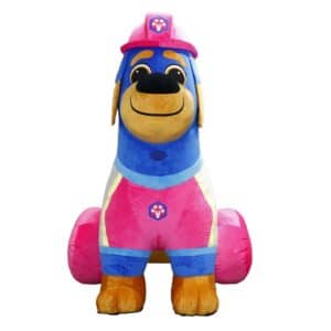Mascotte gonflable chien sur roulettes