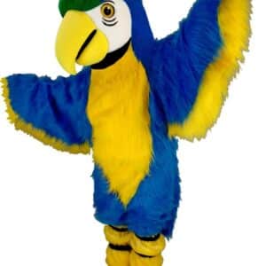 Mascotte perroquet bleu