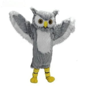 Mascotte hibou gris