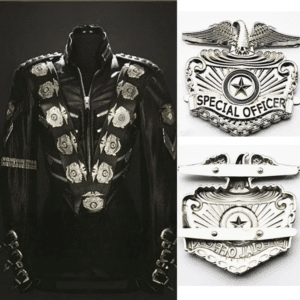 Badge militaire argenté Michael Jackson