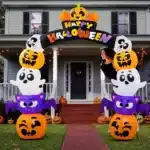 Arche gonflable citrouilles halloween LED - 8 FT Pumpkin Archway Allemagne Prise européenne 220V-240V
