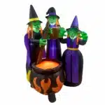 Décoration gonflable sorcières et chaudron lumineux