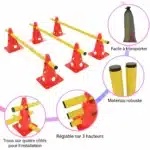 Kit de cônes et barres pour parcours sportifs (lot de 12)