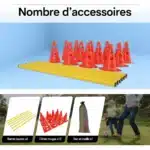 Kit de cônes et barres pour parcours sportifs (lot de 12)