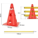 Kit de cônes et barres pour parcours sportifs (lot de 12)