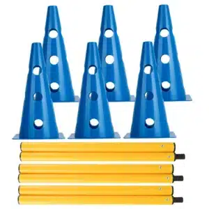 Kit de cônes et barres pour parcours sportifs (lot de 6)