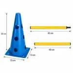 Kit de cônes et barres pour parcours sportifs (lot de 6)